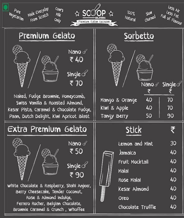 Scoop Gelateria Menu, Menu for Scoop Gelateria, Bhandup, Mumbai Zomato