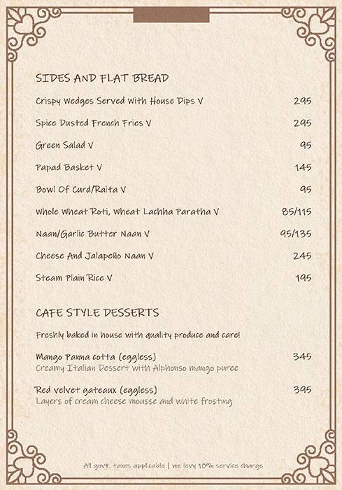 Menu at Imperfecto - Logix Mall, Noida