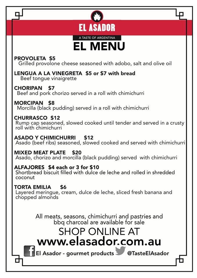El Asador menu