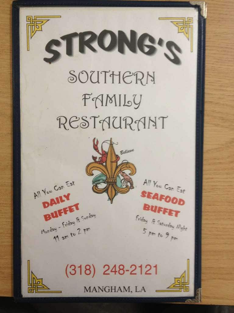 Strong's Southern Family Restaurant Menu Urbanspoon/Zomato