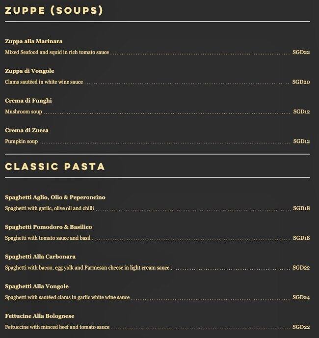 Capricci メニュー