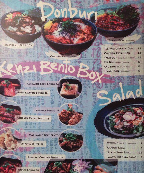 Menu at Kenzi Sake Bar, Chatswood