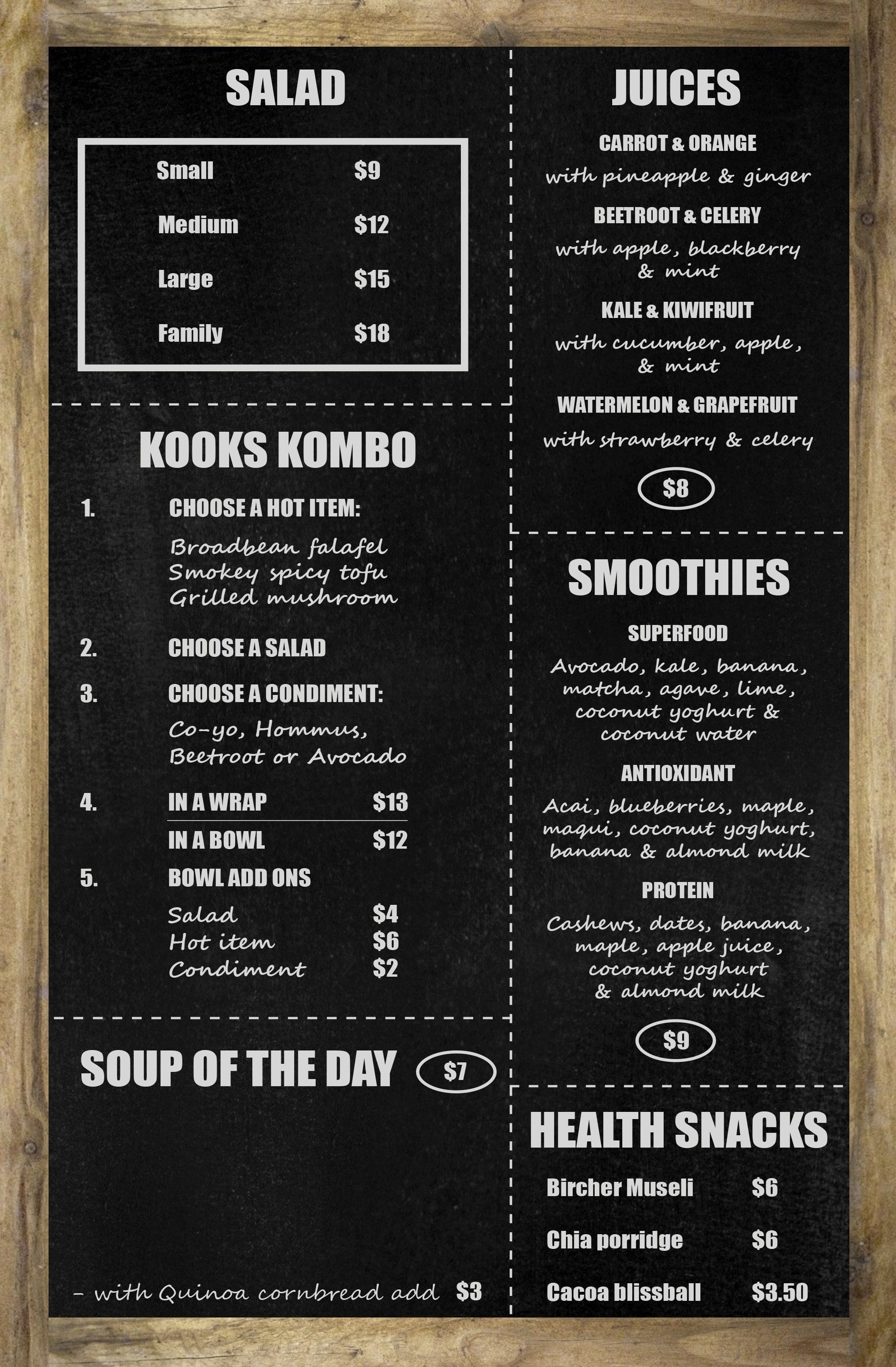 Kooks Kitchen Menu, Menu for Kooks Kitchen, South Melbourne, Melbourne ...