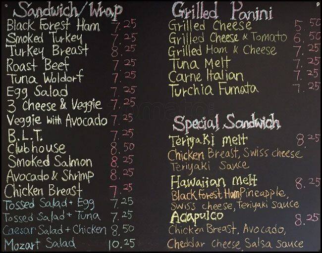 Mozart Bakery & Cafe Menu, Menu for Mozart Bakery & Cafe, Walnut Grove