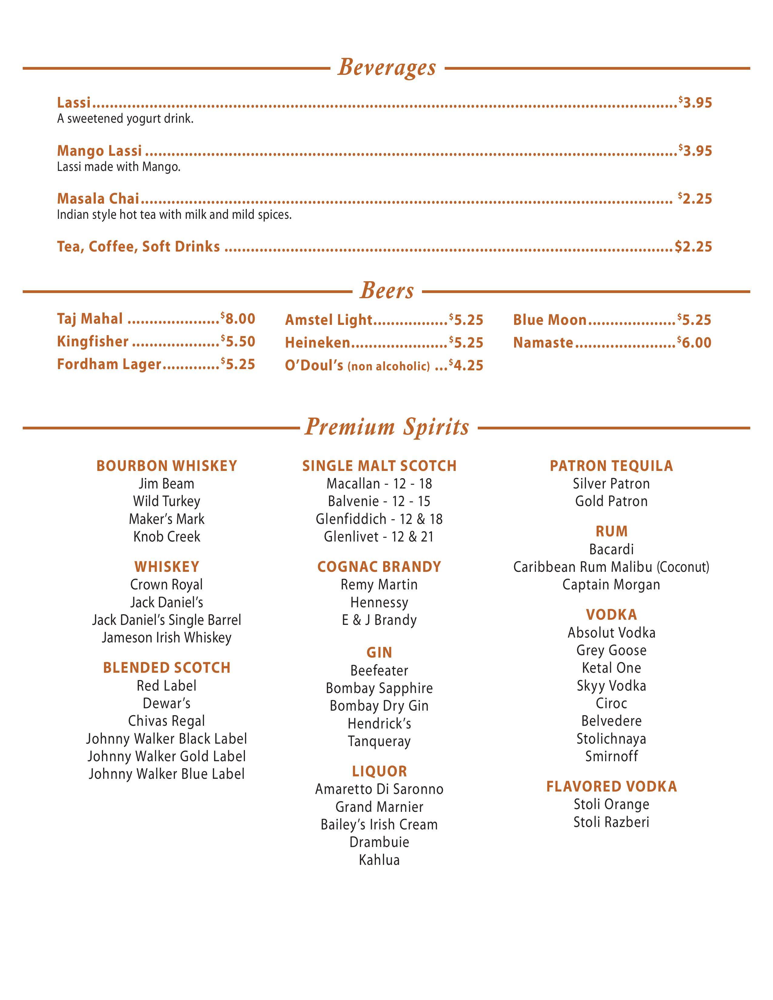 Menu at Namaste Fine Indian Cuisine restaurant, Crofton