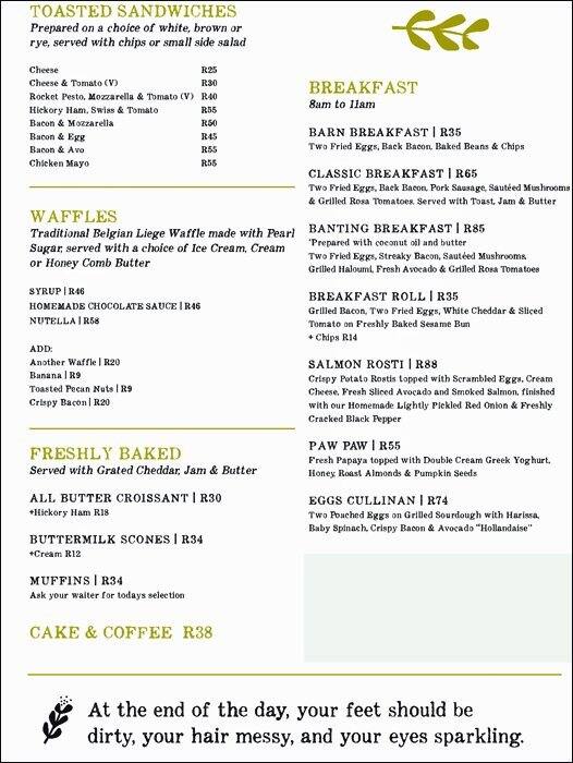 The Big Red Barn Menu Menu For The Big Red Barn Irene Pretoria
