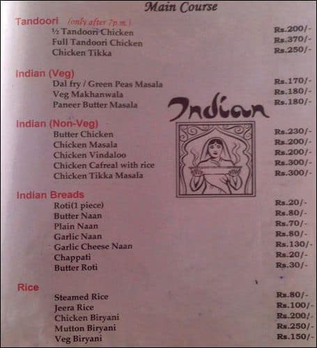 Big Peckers menu