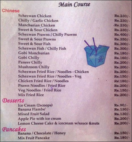 Big Peckers menu
