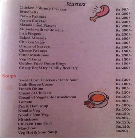Big Peckers menu