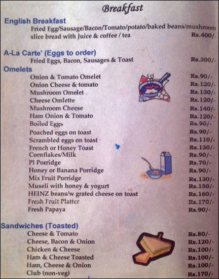 Big Peckers menu