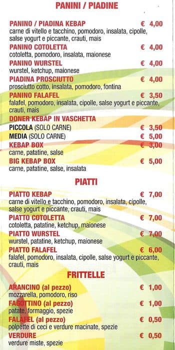 Menu di Istanbul 