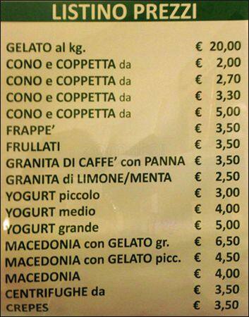 Menu di Il mio gelato 