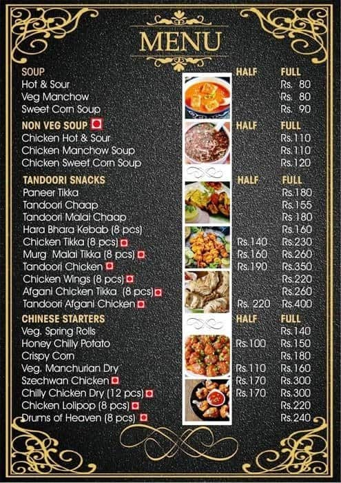 Menu Of Chick Star Hebbal Bangalore