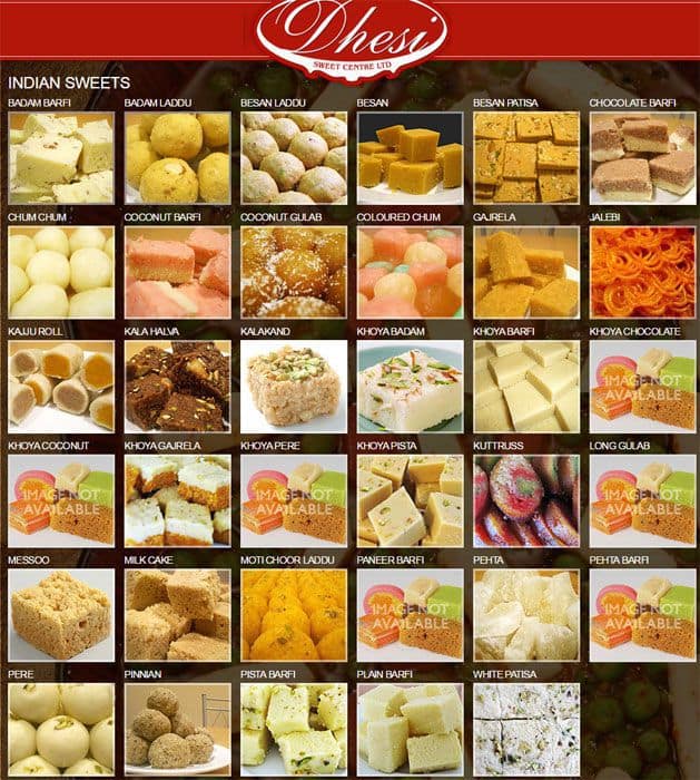 Menu at Desi Sweets restaurant, Smethwick, 275 High St