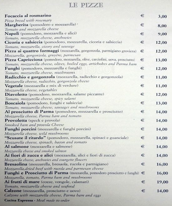 Menu di Scusate Il Ritardo 