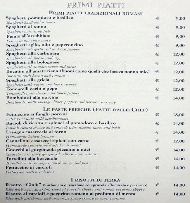 Menu di Scusate Il Ritardo 