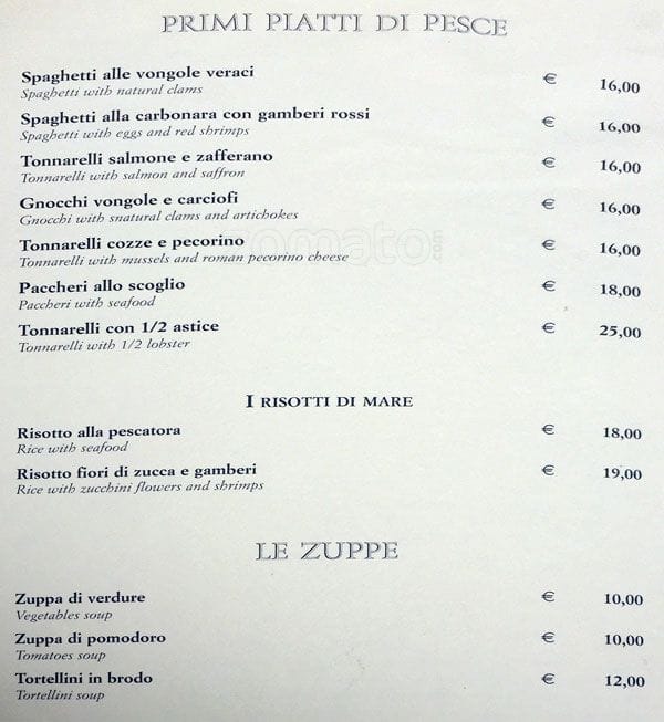 Menu di Scusate Il Ritardo 