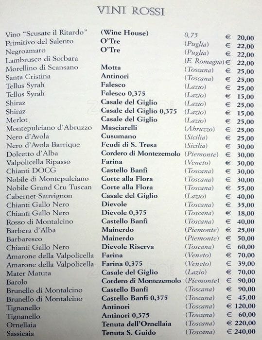 Menu di Scusate Il Ritardo 