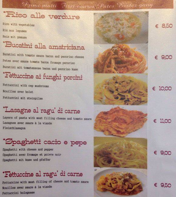 Menu di Gran Caffè Roma 