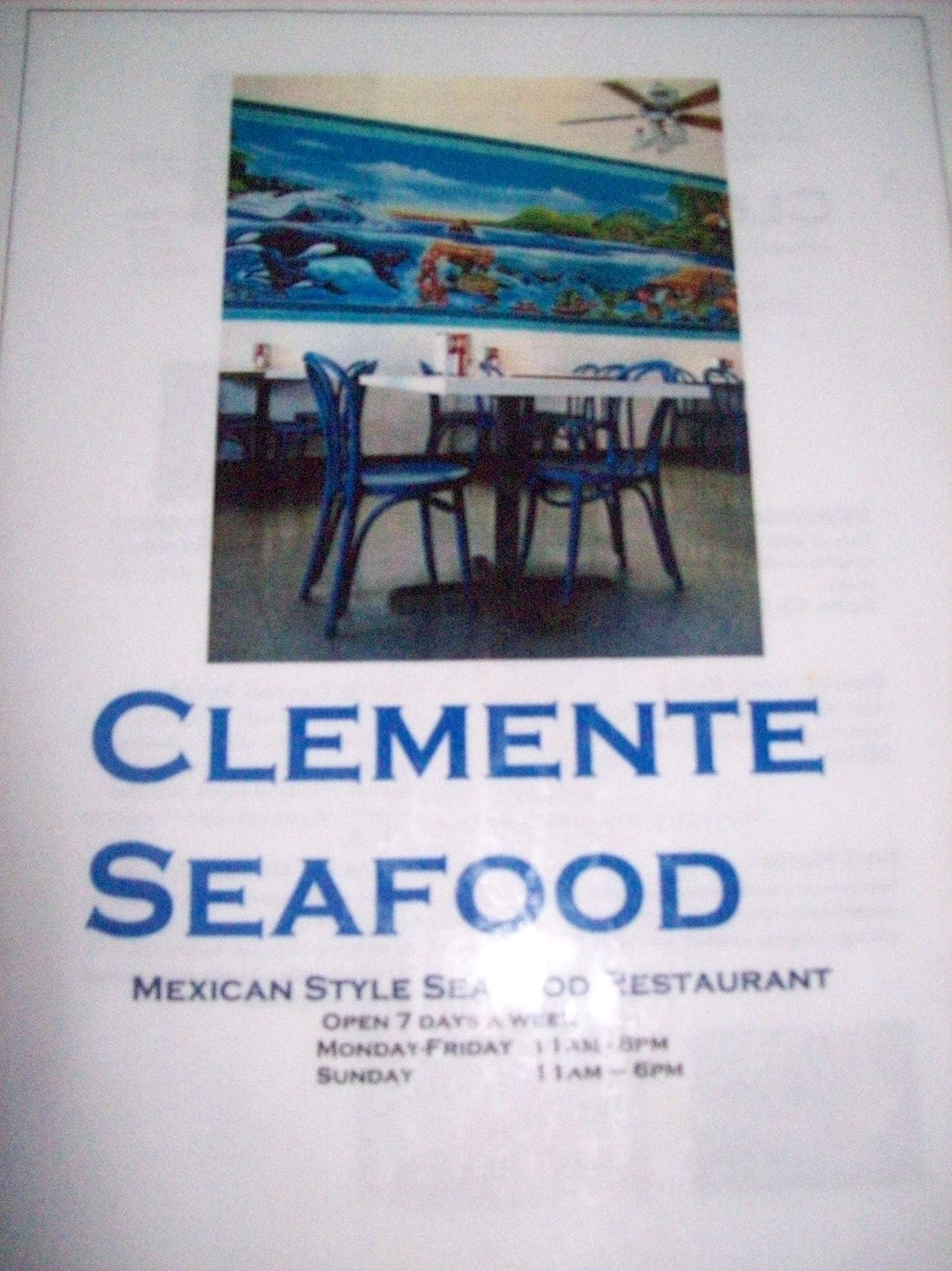 Clemente Seafood Menu, Menu for Clemente Seafood, Santa Ana, Orange