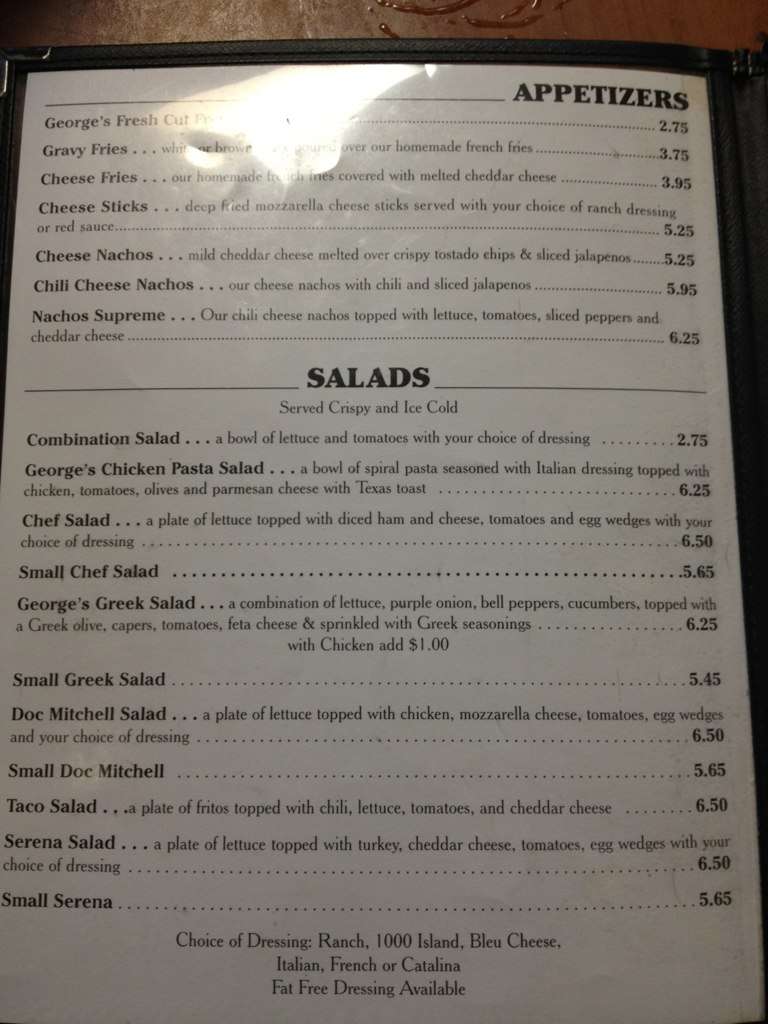 Menu at Restaurant, Fort Smith, Grand Ave