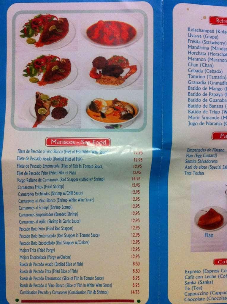 Menu at La Pupusa Loca restaurant, Port Chester