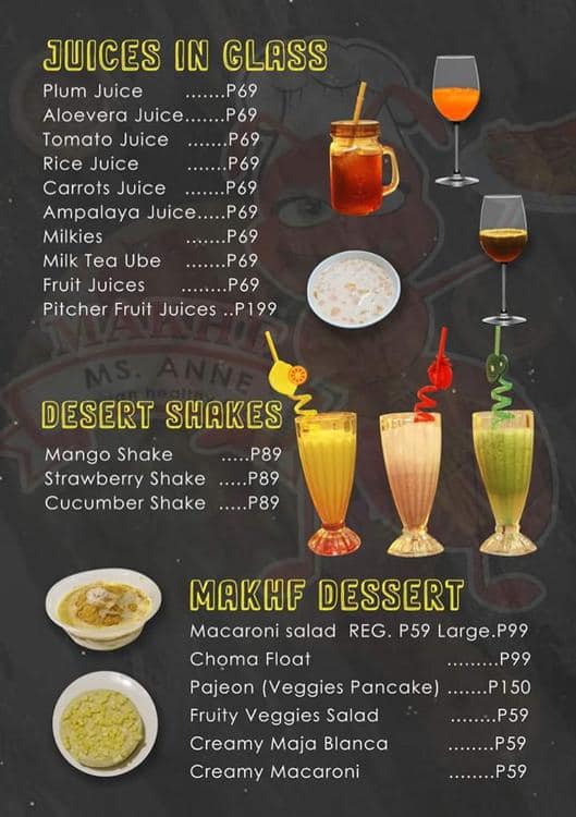 Ms. Anne Korean Healthy Food, Greater Taguig Menu