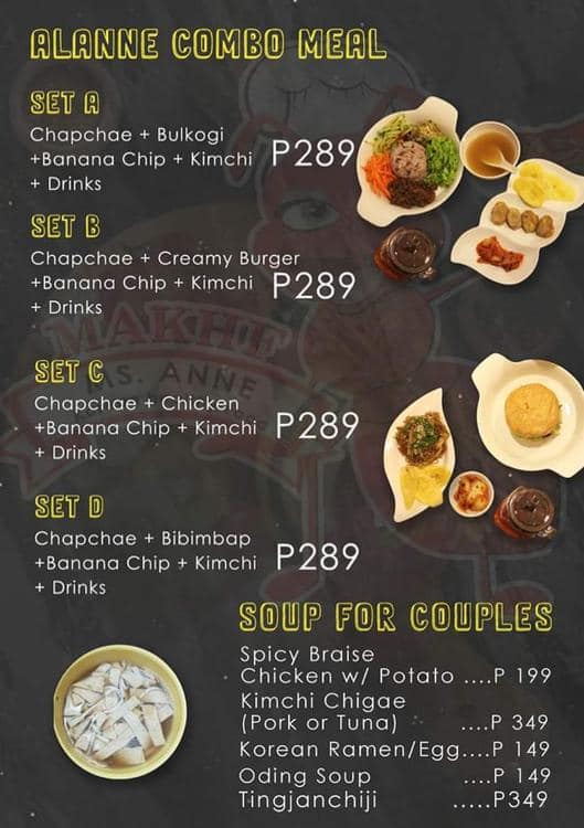 Ms. Anne Korean Healthy Food, Greater Taguig Menu