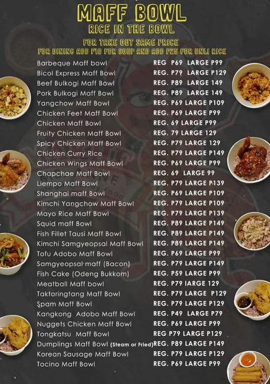 Ms. Anne Korean Healthy Food, Greater Taguig Menu