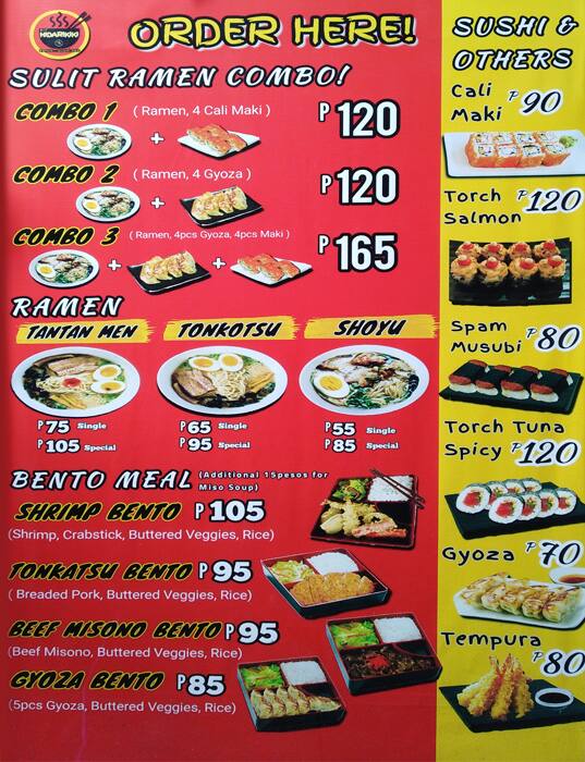 Hidarikiki Menu Menu For Hidarikiki Malamig Mandaluyong City