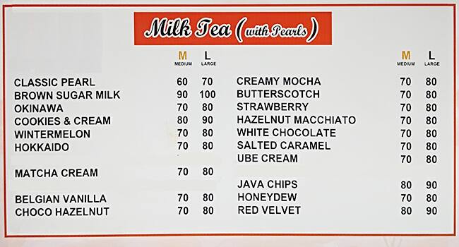 Celes Cha Milk Tea House Menu Menu For Celes Cha Milk Tea - 