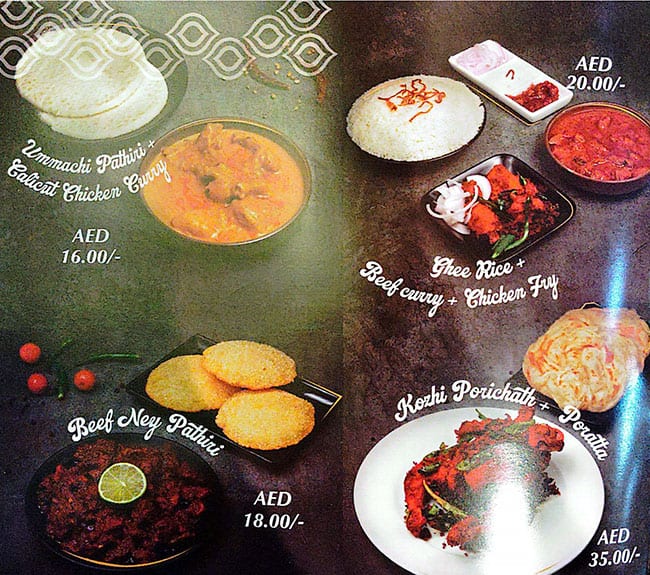 Menu of New Kozhikode Star, Muhaisnah, Dubai