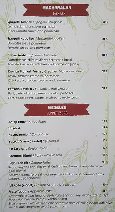 Nicole ресторан Стамбул меню. Парк отель ресторан меню