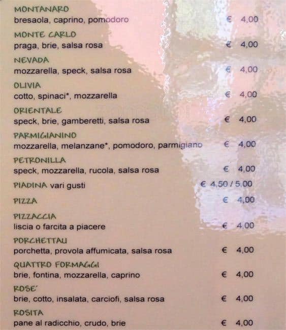 Menu di Bar Arcibaldo 