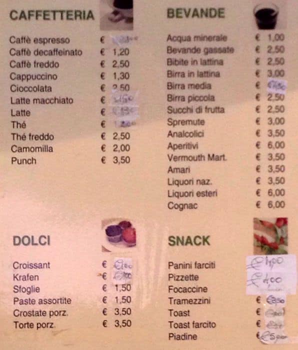 Menu di Bar Arcibaldo 