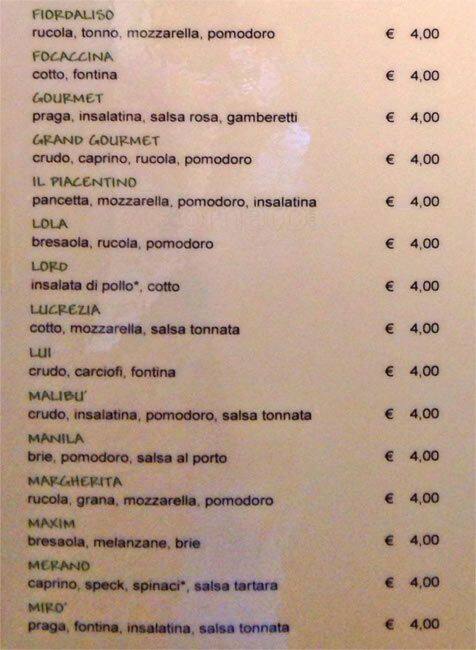 Menu di Bar Arcibaldo 