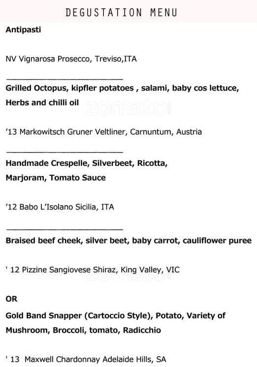 Divido Italian Restaurant menu