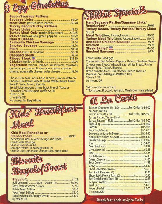 Menu at Ms Biscuit restaurant, Chicago, S Wabash Ave