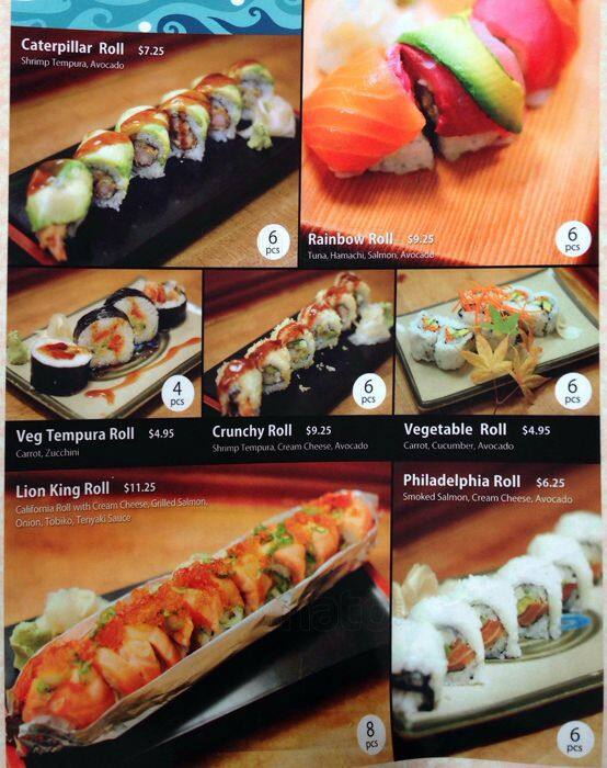 Menu at Akagi Restaurant, San Bruno