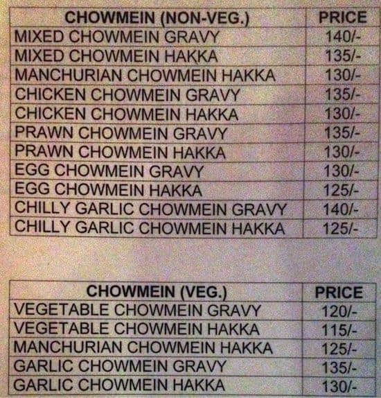 Raul's Restaurant menu