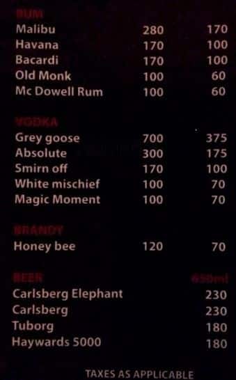 Raul's Restaurant menu