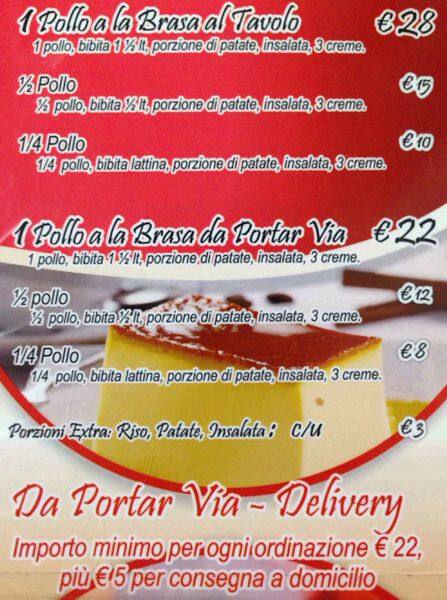 Menu di El Carajo 