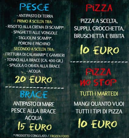 Menu di Onda Cafè 