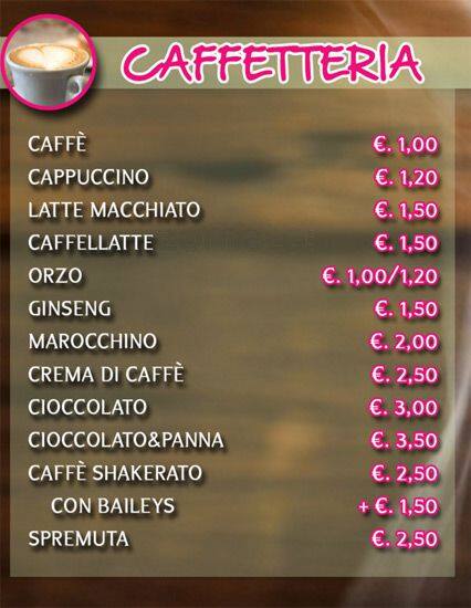Menu di Onda Cafè 