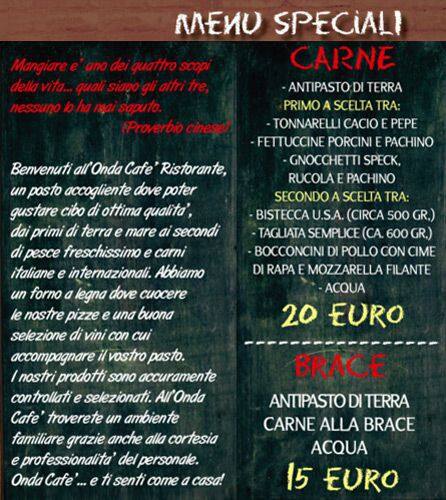Menu di Onda Cafè 