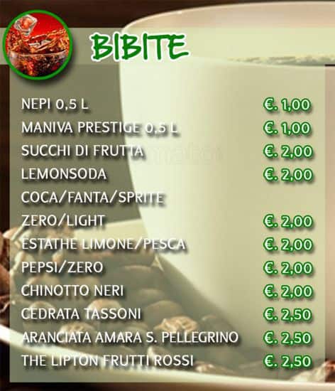Menu di Onda Cafè 