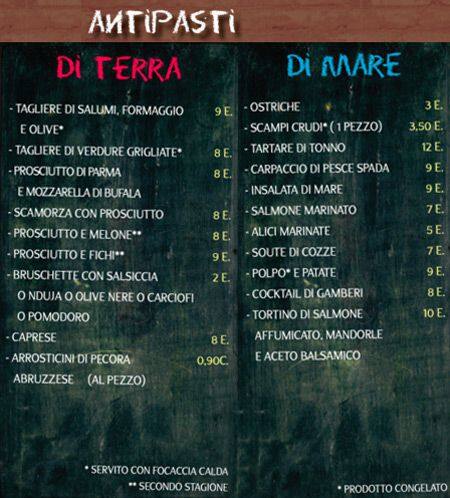Menu di Onda Cafè 