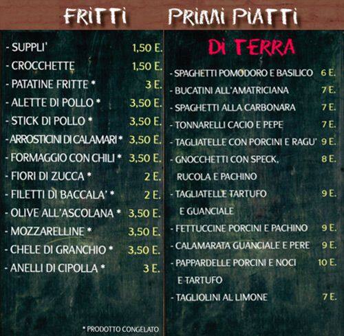 Menu di Onda Cafè 