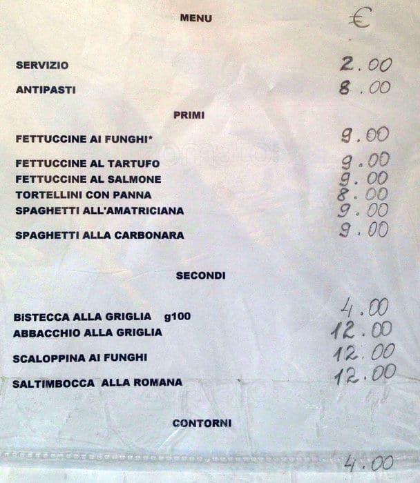 Menu di Da Antonio Al Duca degli Abruzzi 