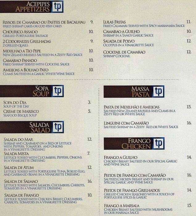 Tio Pepe Restaurant & Bar Menu Urbanspoon/Zomato